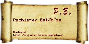 Pschierer Balázs névjegykártya